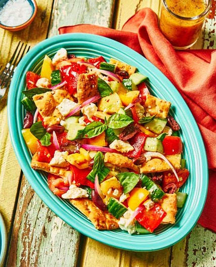 Mediterranean Naanzanella Salad
