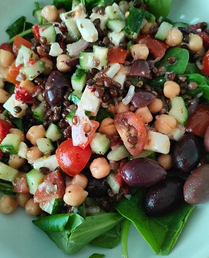 Healthy Greek lentil salad