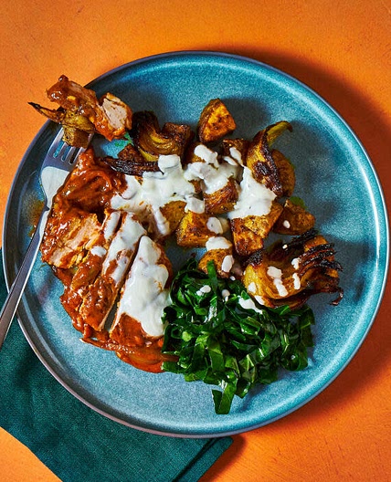 Curried Chicken & Bombay Potato Tray Bake