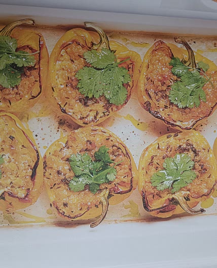 Paprika gefüllt mit Linsen