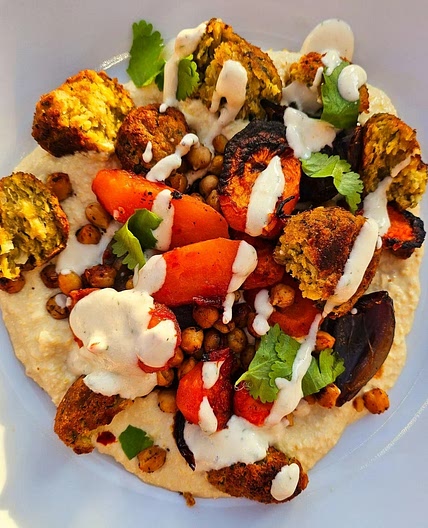 Middle Eastern Roasted Carrot and Falafel Bake