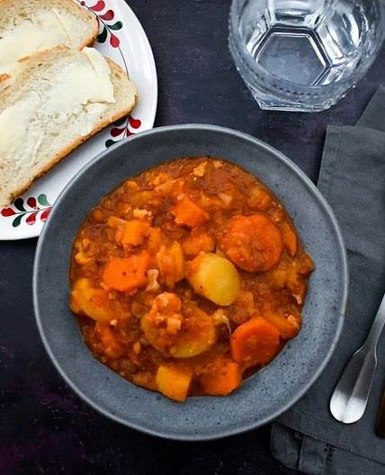 Butternut Squash & Lentil Stew with Potatoes