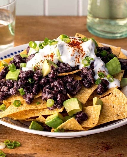 Chipotle Black Bean Nachos With Greek Yogurt