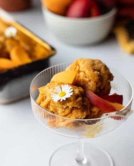 Brown Sugar Peach Sorbet (No-Churn)