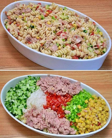 Kalter Nudelsalat mit Thunfisch