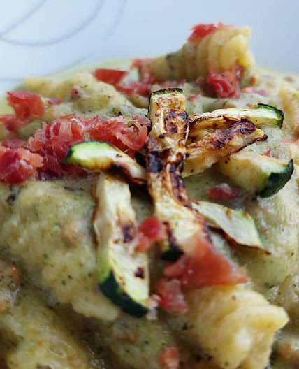 Pasta -  Zucchini Pesto and Prosciutto Crudo