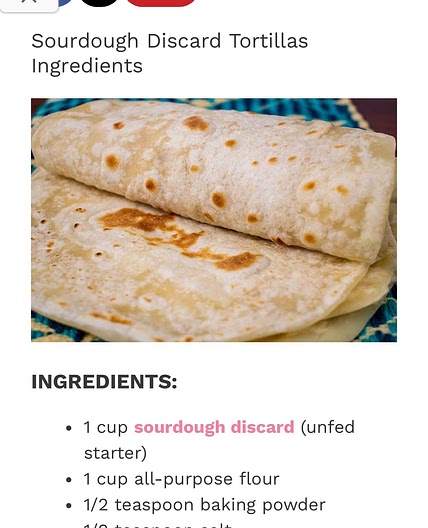 Sourdough discard  tortillas 