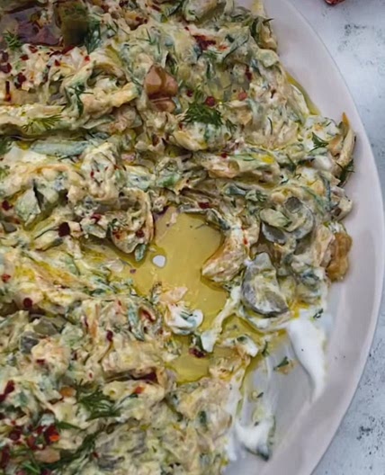 Garlicky Courgettes & Carrots with walnuts & gherkins