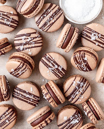 Dark Chocolate Sea Salt Macarons