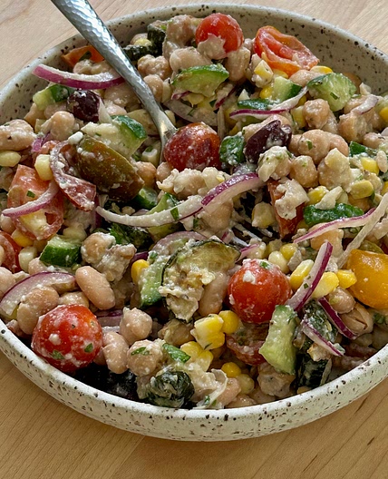 Mediterranean Dense Bean Summer Salad