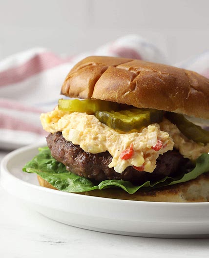 Grilled Bison Burgers with Pimento Cheese