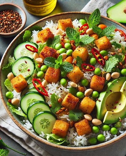 Salade de riz croustillant