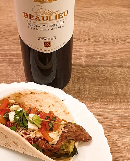 Tacos de bœufs au poivrons et guacamole