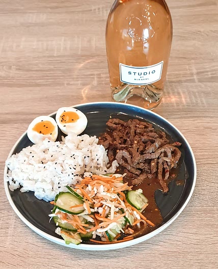 Emincés de steak bulgogi sauce à la coréenne