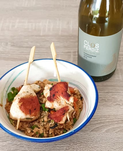 Nasi goreng et saté de poulet maison