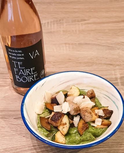 Pâtes sauce légumes verts et chipolata de Sofie Dumont