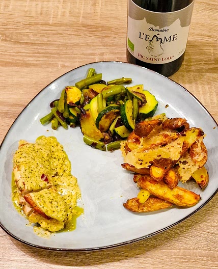 Filet de dinde à la crème de basilic