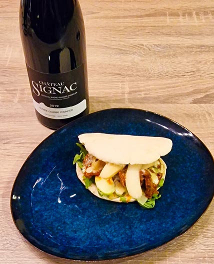 Pittas au rosbeef mariné sauce Rocquefort