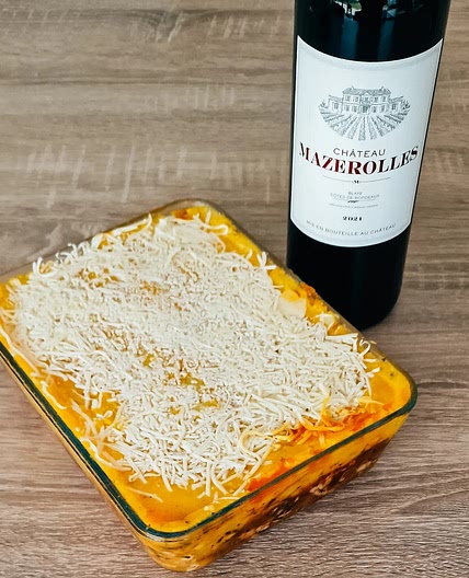 Hachis de poulet, buternut, pomme de terre façon parmentier