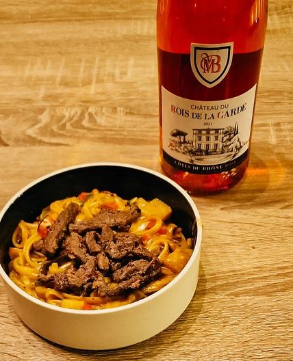 Linguine et émincés de bœuf