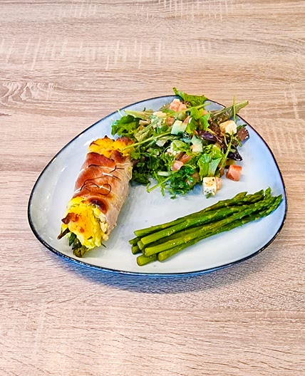 Roulades de veau à la pomme de terre et haricots au pesto