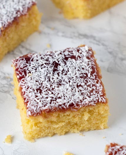Jam & Coconut Sponge