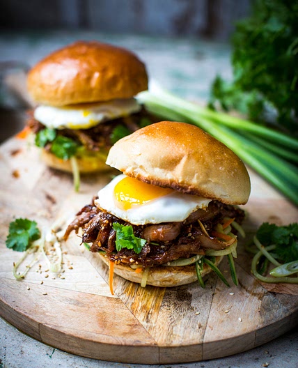 Sticky Hoisin Duck Burgers 