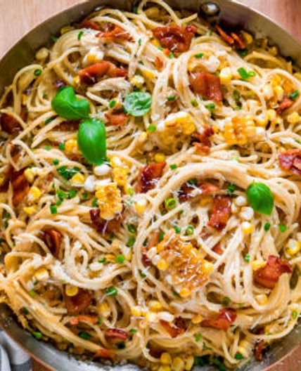 20 Minute Corn Carbonara