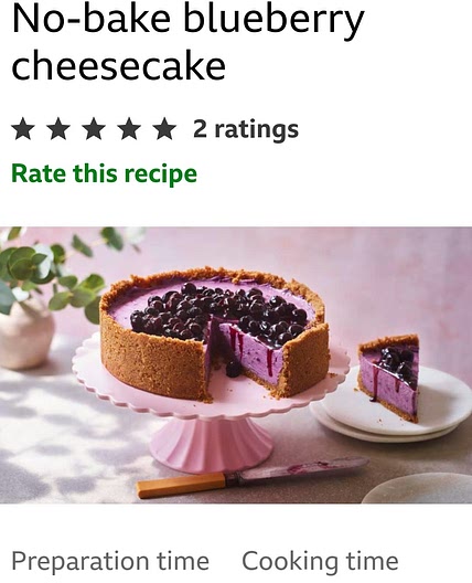 No-bake blueberry cheesecake