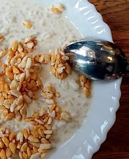 Riz à lait au riz soufflé caramélisé