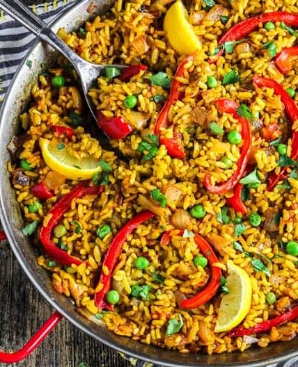 Spanish vegan paella