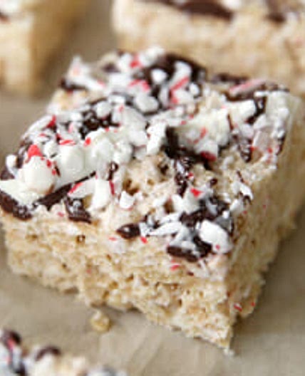 Peppermint Bark Rice Krispie Treats