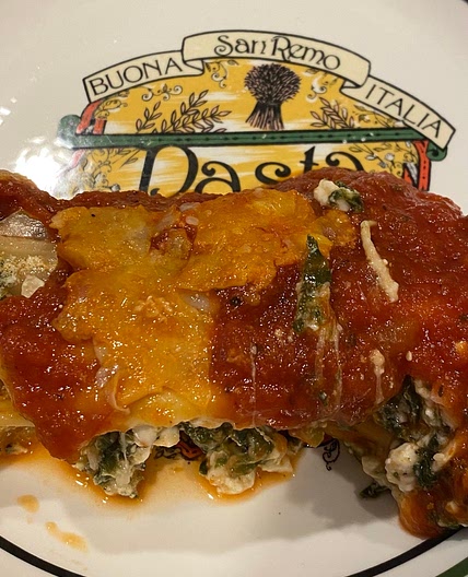 Spinach Cheese Manicotti -Rick