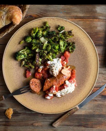Sausage, Broccoli and Ricotta tray bake 