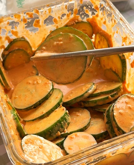 Creamy Gochujang Cucumbers