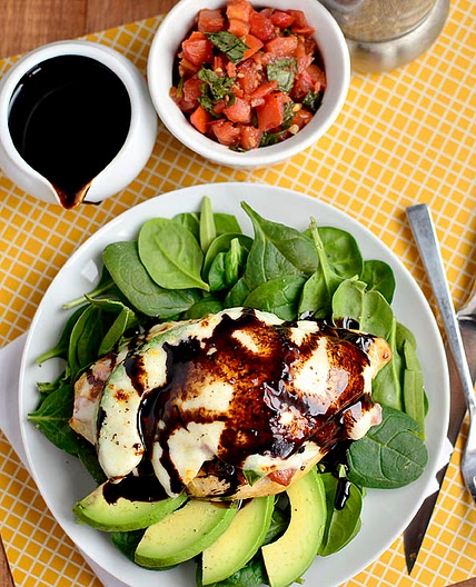 Avocado, Mozzarella and Bruschetta Chicken