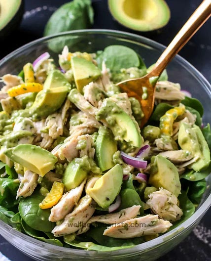 Easy And Healthy Roasted Chicken and Avocado Salad