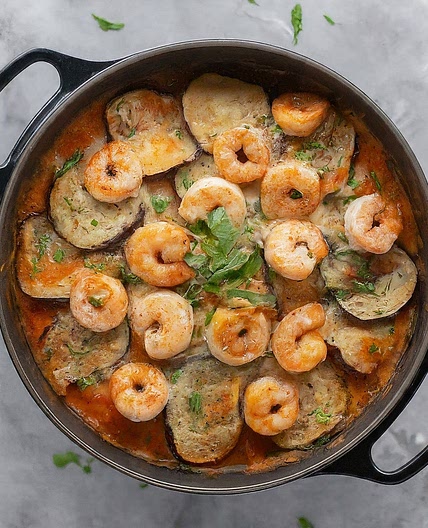 Shrimp and eggplant casserole recipe