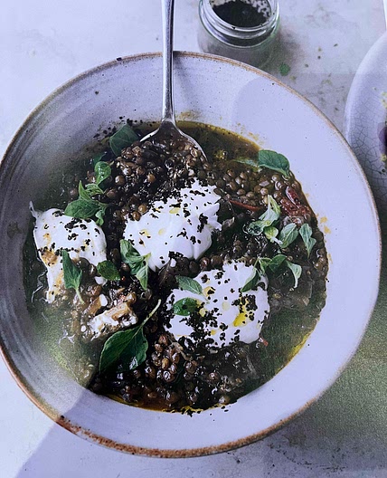 Puy lentil and aubergine stew