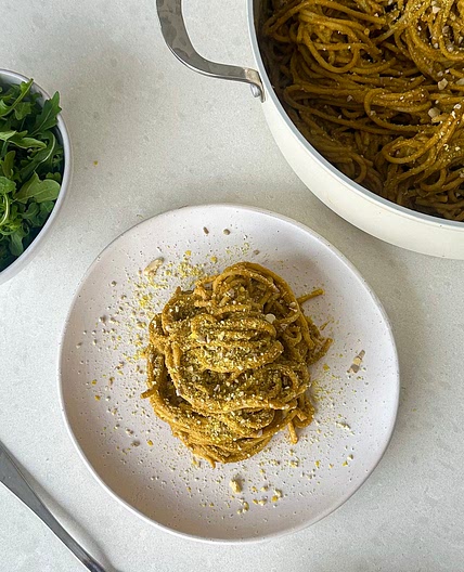 Leftover veggie pasta 
