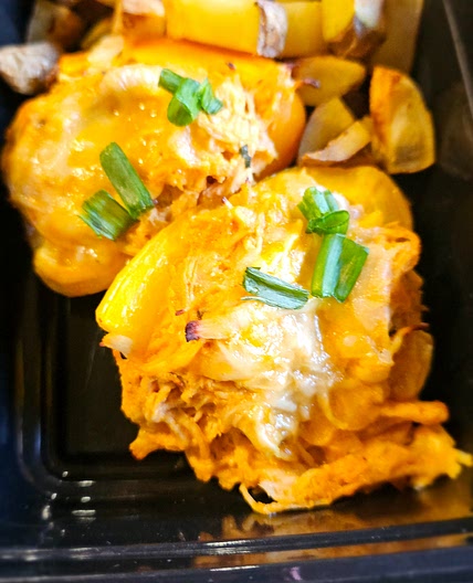 Buffalo chicken stuffed bell peppers