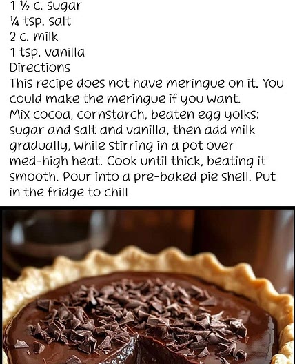Grandma's chocolate pie