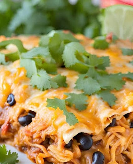 Crockpot Chicken Enchilada Casserole - Easy Weeknight Dinner