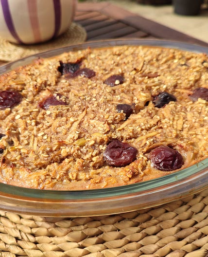 Cherry and Banana Oat Bake