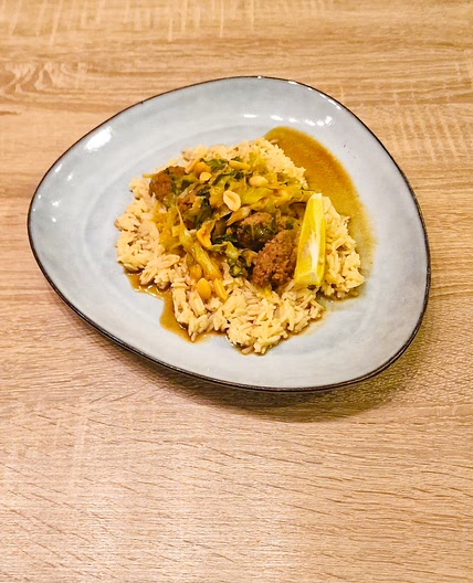 Stir-fry à l'asiatique avec boulettes de bœuf & porc