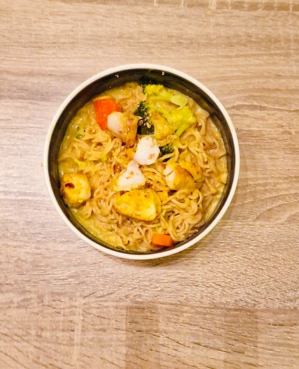 Curry doux de cabillaud nouille