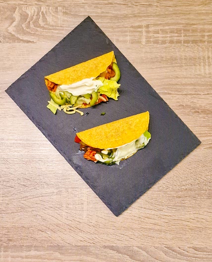 Tacos croquants au poulet haché