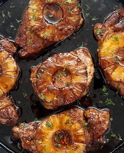 Baked Pineapple Teriyaki Pork Chops (paleo)