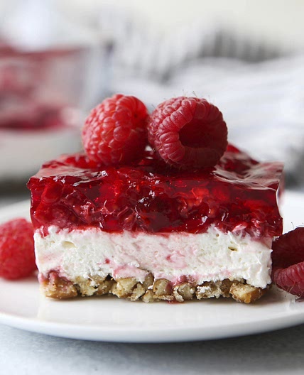 Raspberry Pretzel Salad