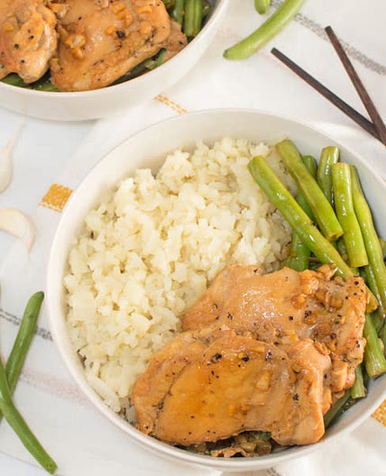 Chicken Adobo with Cauliflower Rice & Green Beans